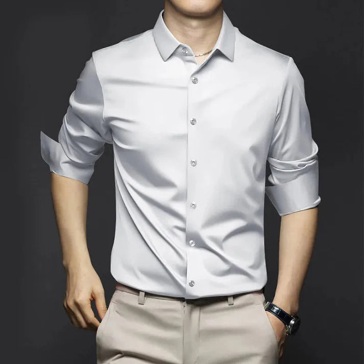 Men's Long Sleeve Button-Up Dress Shirt