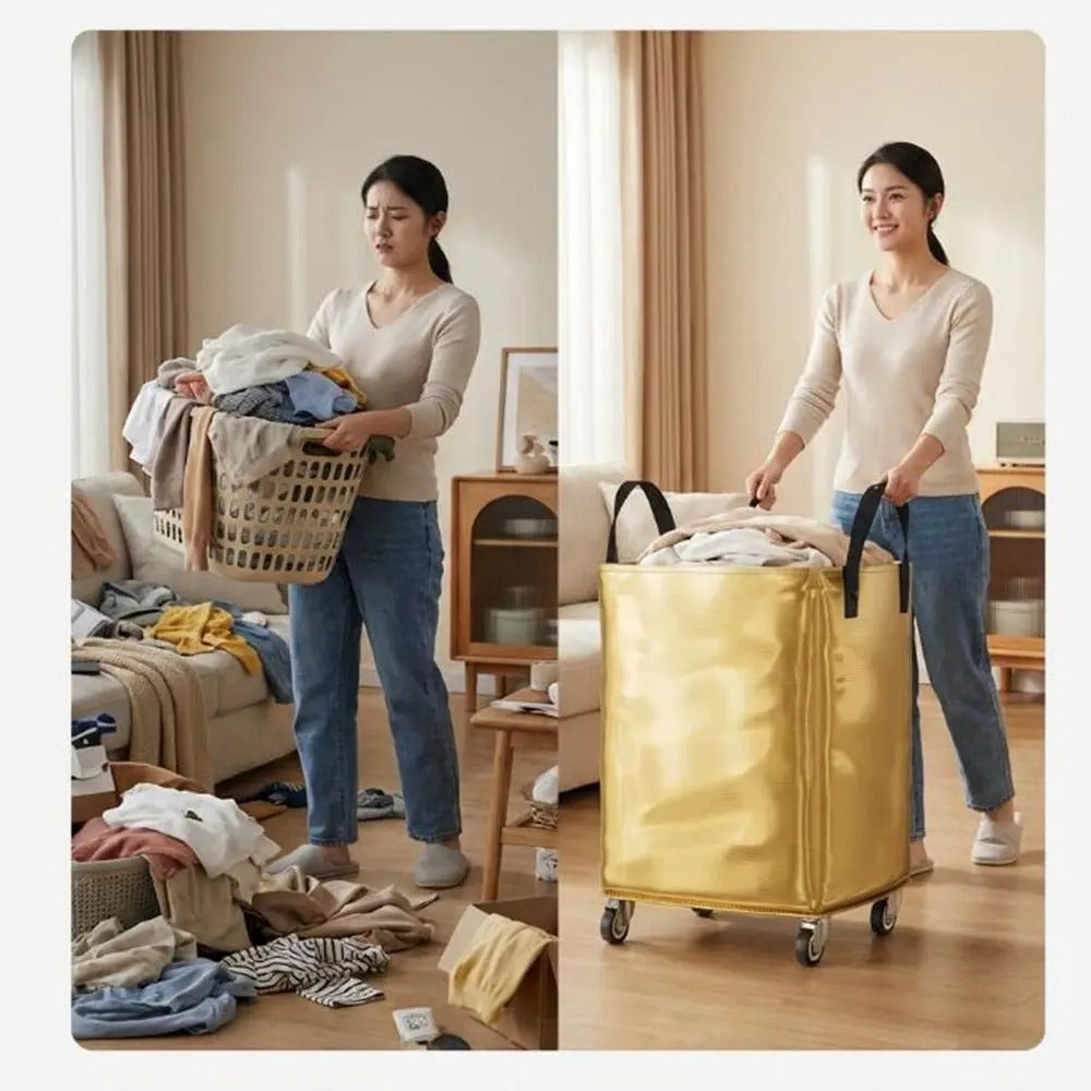 Rolling Storage Tote with Carry Handles