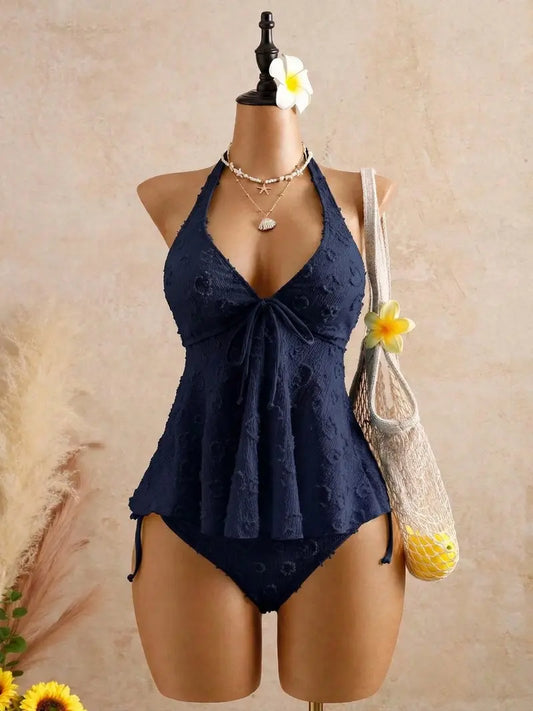 Women’s Halter Peplum Tankini Set