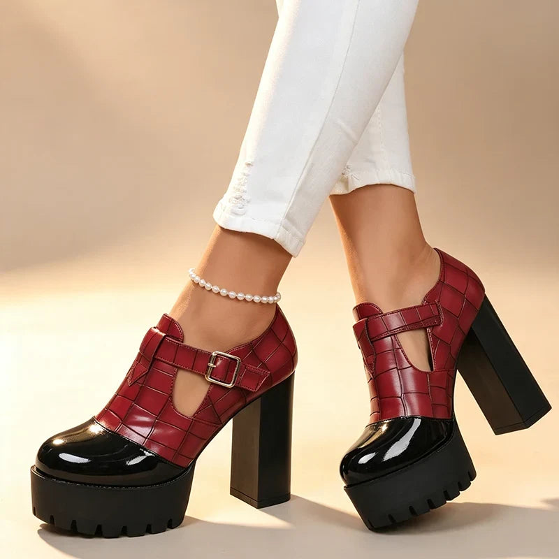 Women’s T-Strap Platform Block Heels