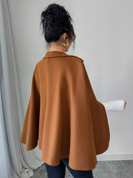 Elegant Coffee Capelet Jacket