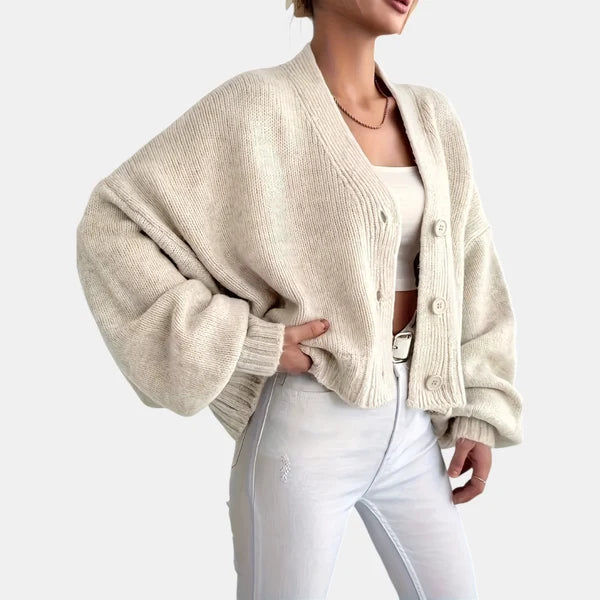 Women’s Oversized Button-Front Knit Cardigan