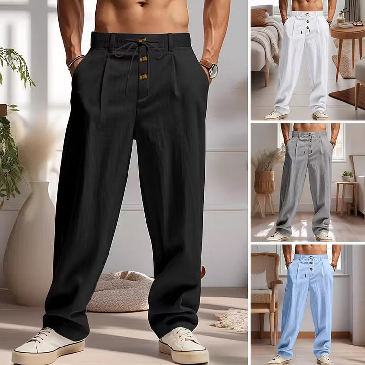 Men's Drawstring Straight-Leg Pants