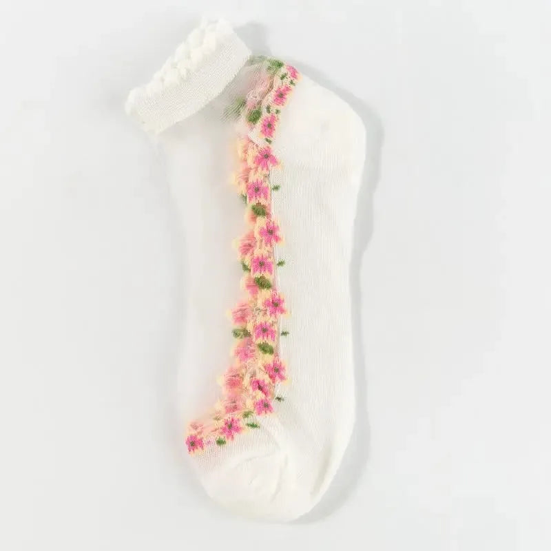 Women's Floral Lace No-Show Socks