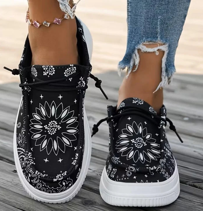 Women's Printed Platform Mule Sneakers