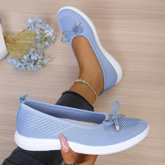 Women's Knit Bow Slip-On Flats
