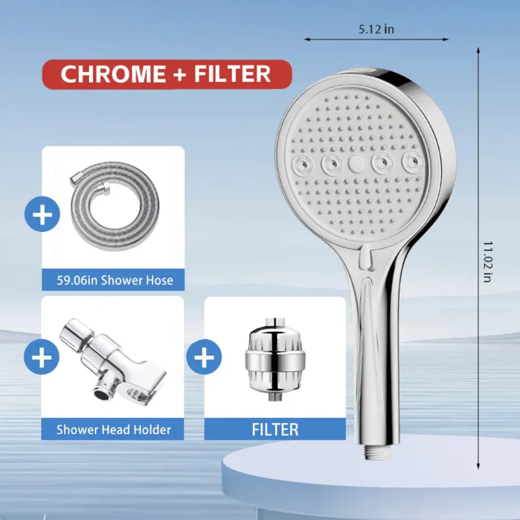 6-Mode High Pressure Shower Head Set