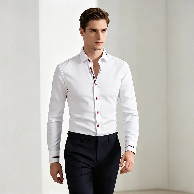 Men’s Classic Striped-Detail Button Shirt
