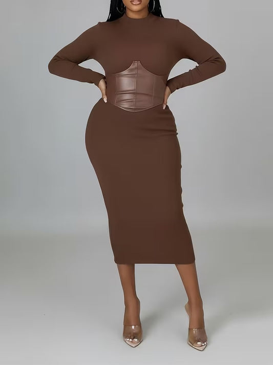 Women's Corset Detail Fitted Dress