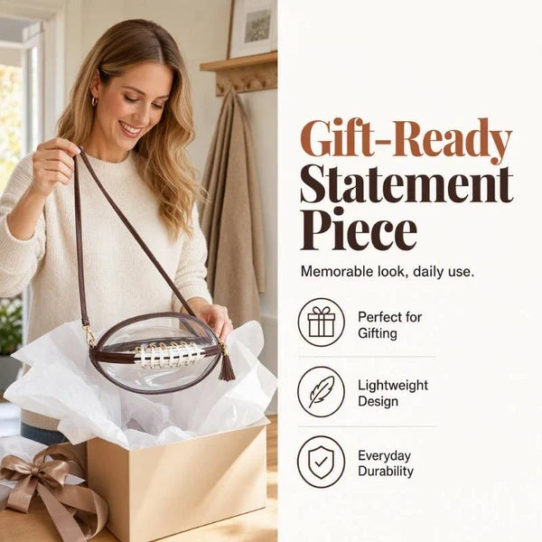 Football-Shaped Crossbody Bag