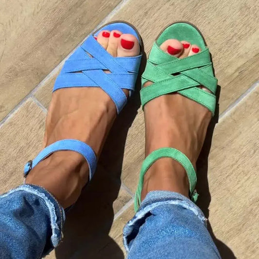 Women’s Crisscross Ankle Strap Flat Sandals