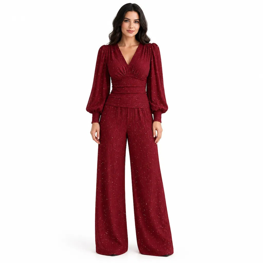 Women's Two-Piece V-Neck Outfit