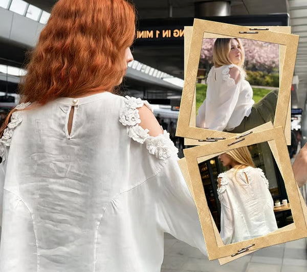 Women’s 3D Floral Cutout Blouse