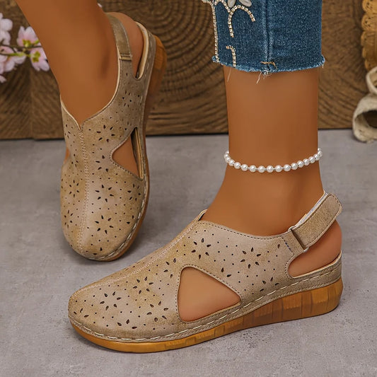 Breathable Cutout Comfort Wedge Sandals