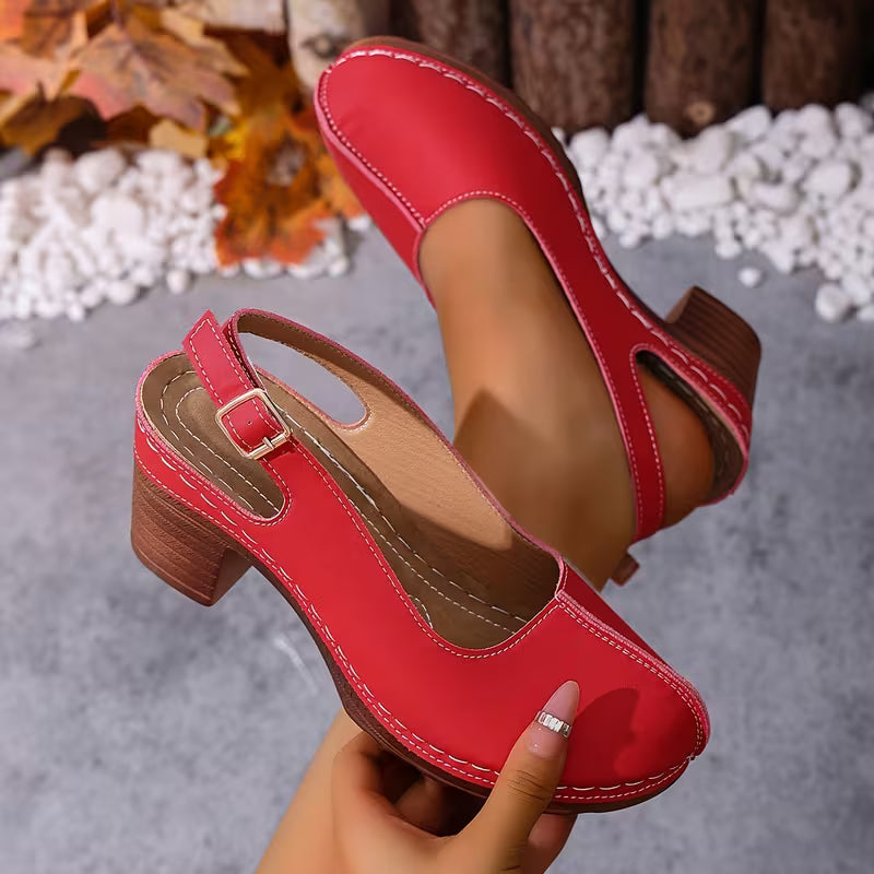 Women's Slingback Block Heel Pumps