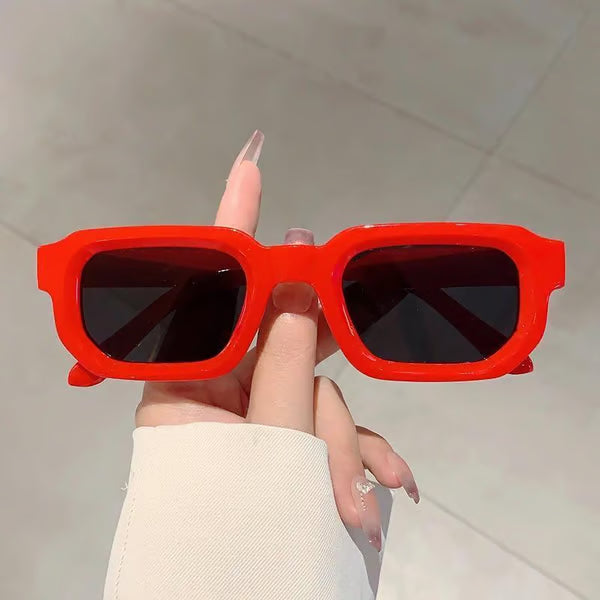Unisex Vintage Rectangle Frame Sunglasses