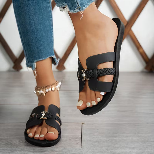 Women's Woven Strap Slide Sandals