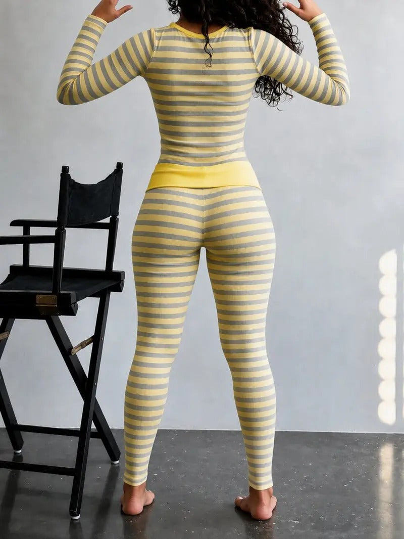 Women's Striped Two-Piece Lounge Set