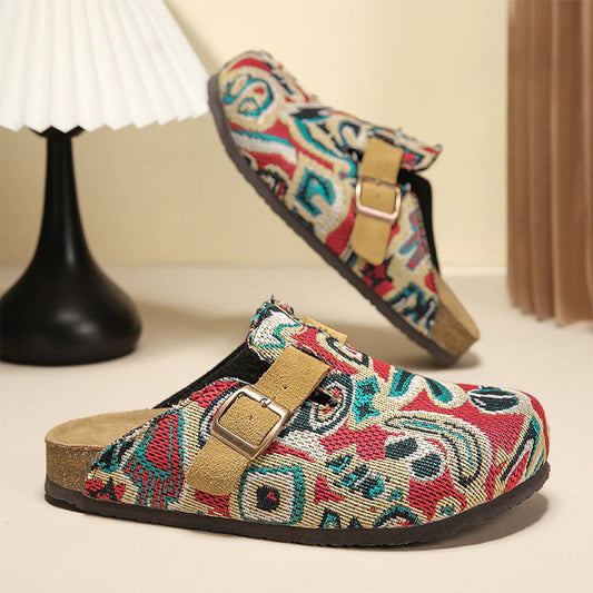 Women's Jacquard Patterned Slip-On Clogs