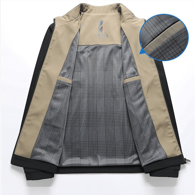 Men's Standing Collar Zipper Jacket