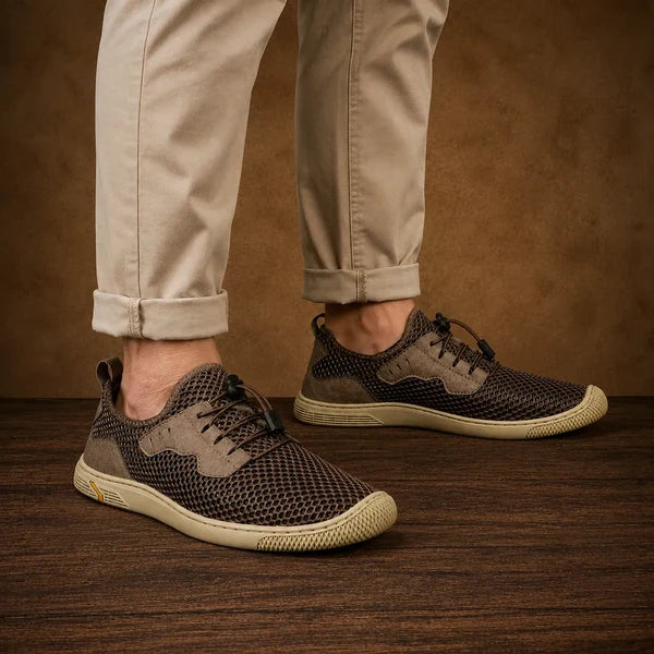 Men’s Mesh Panel Lace-Up Casual Shoes