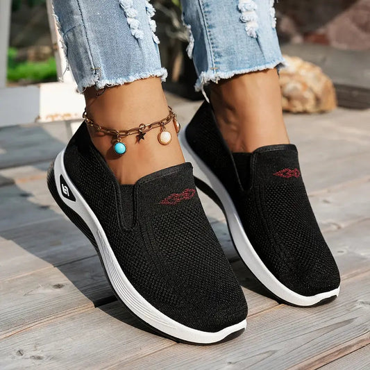 Women’s Breathable Knit Slip-On Walking Sneakers