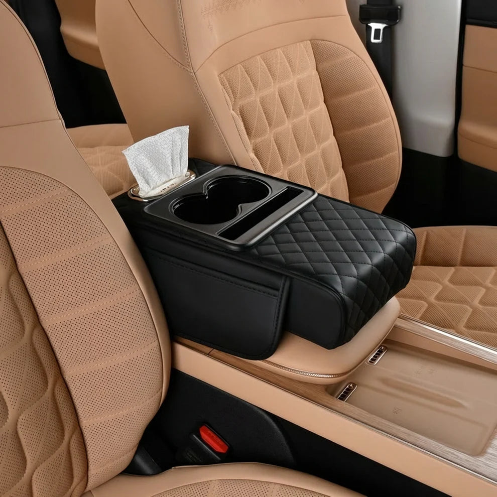 Car Seat Gap Organizer Console with Cup Holder & Storage Tray