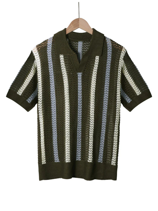 Men's Vintage Mesh Knit Polo