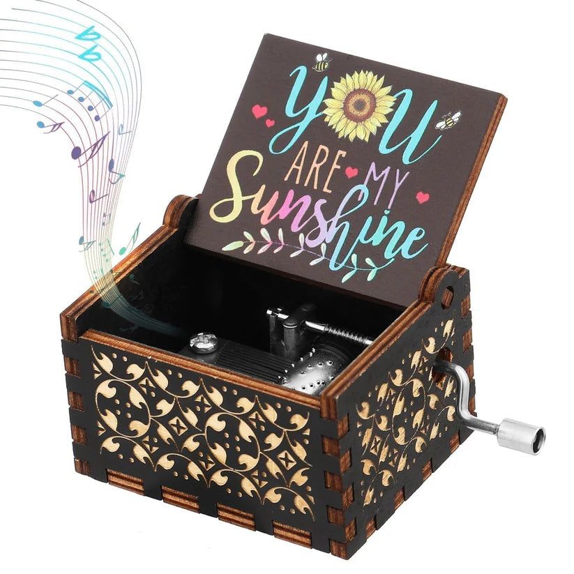 Music Box with Hand Crank Melody