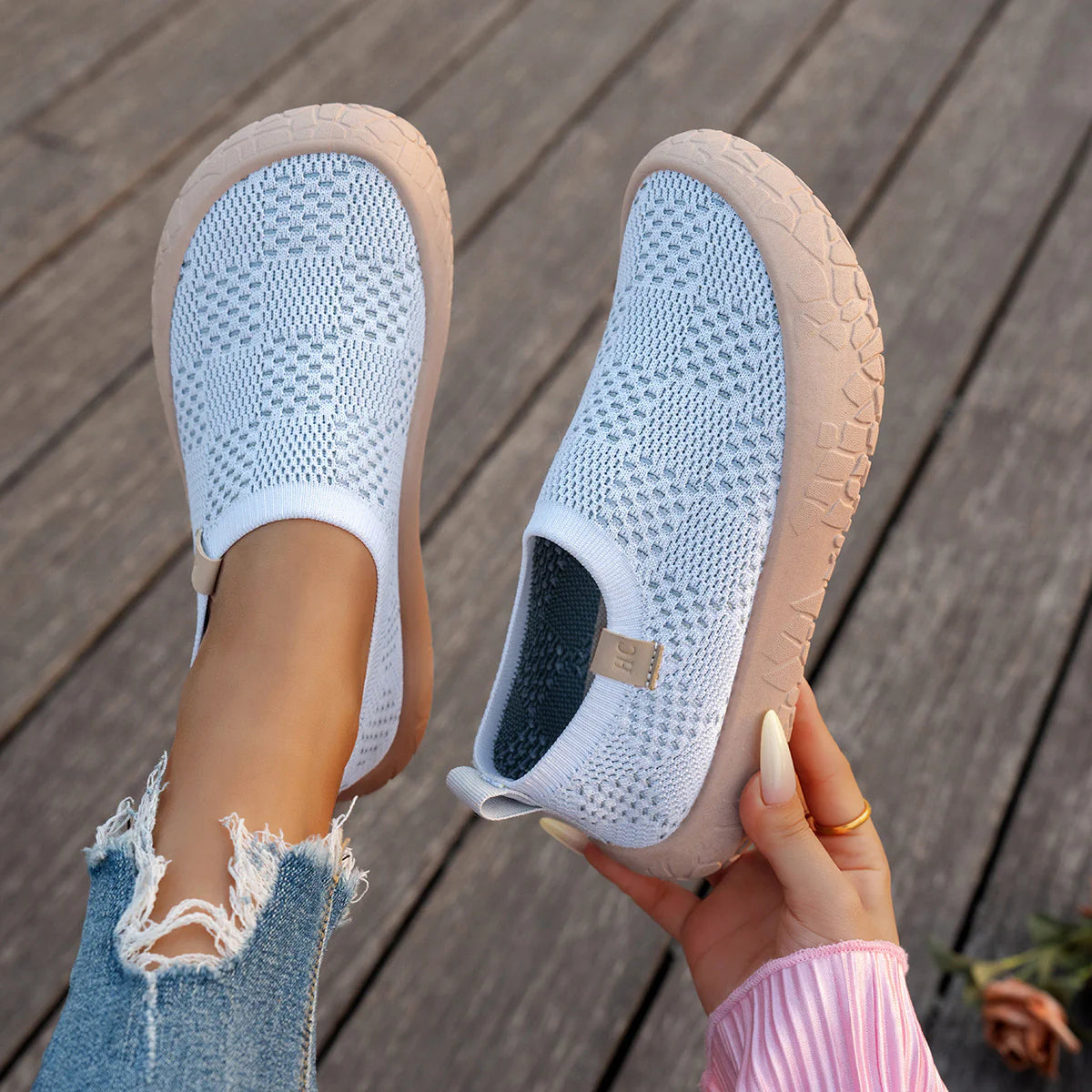 Women's Knit Slip-On Walking Sneakers