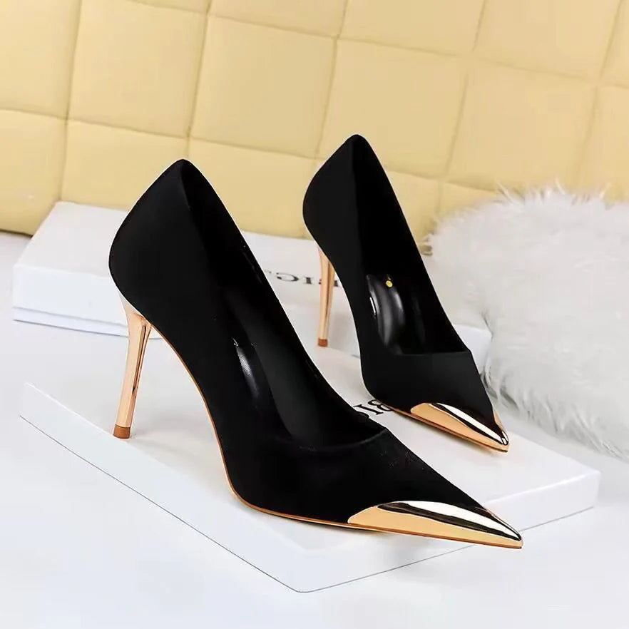 Women's Pointed Toe Stiletto Slip-On Pumps