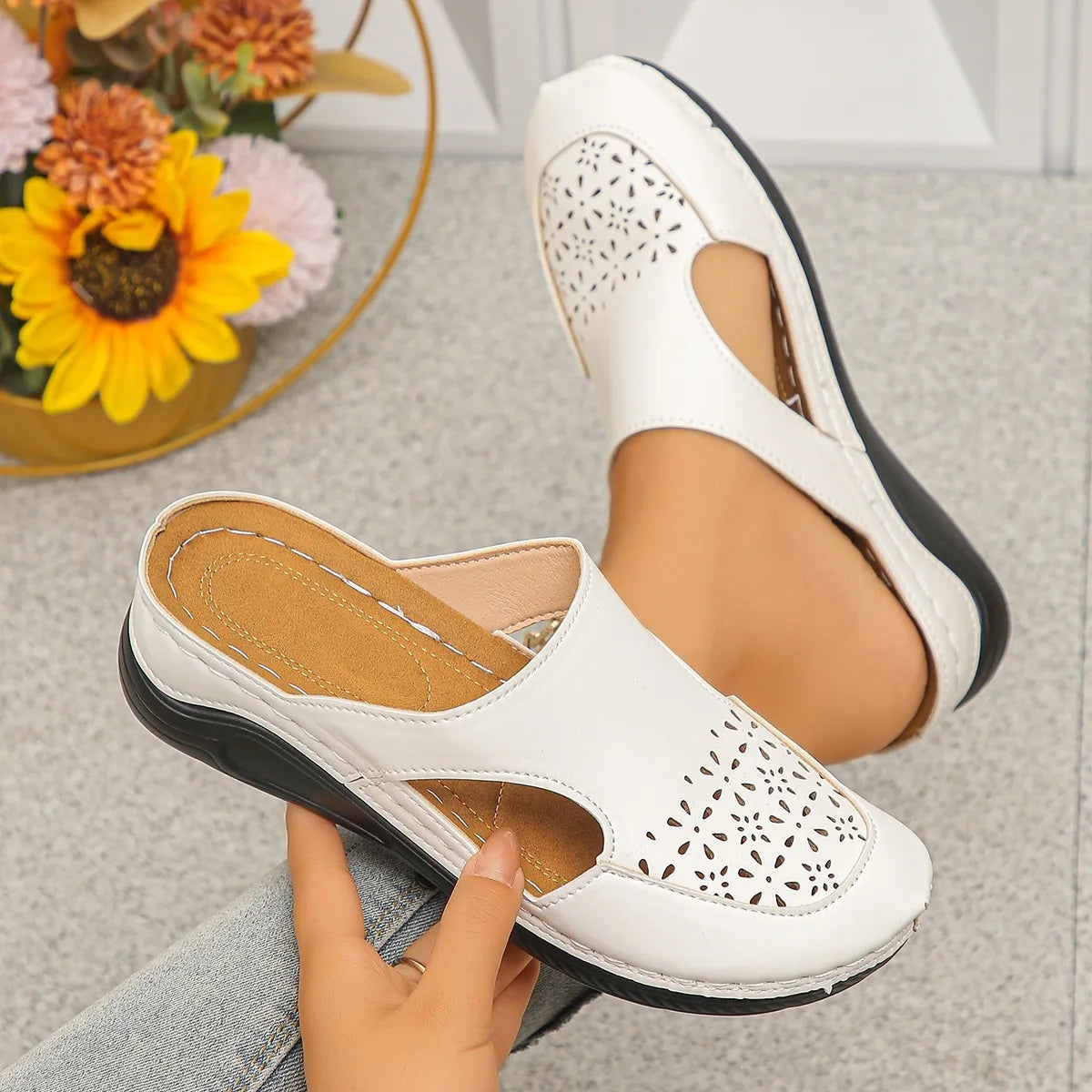 Women's Perforated Wedge Slip-On Clogs