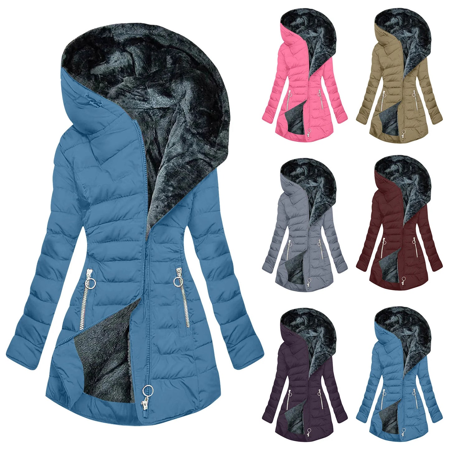 Women's Hooded Quilted Puffer Coat