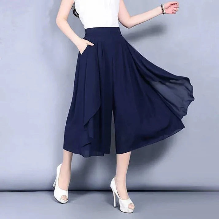 Women's Asymmetrical Chiffon Palazzo Pants
