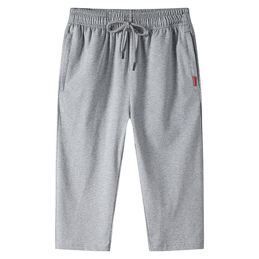 Men's Drawstring Straight Capri Jogger Pants