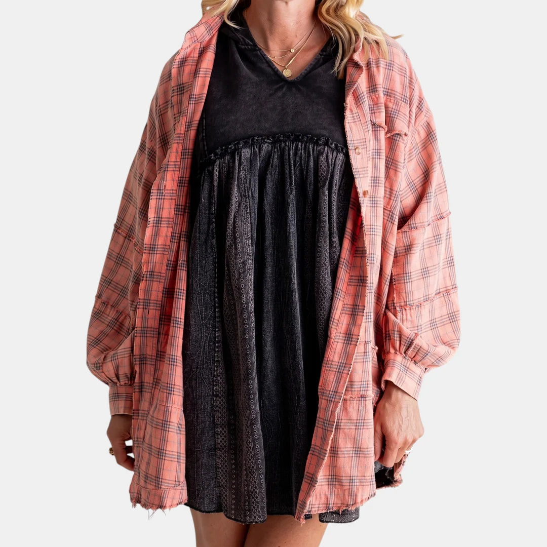 Women's Plaid Button-Front Shirt