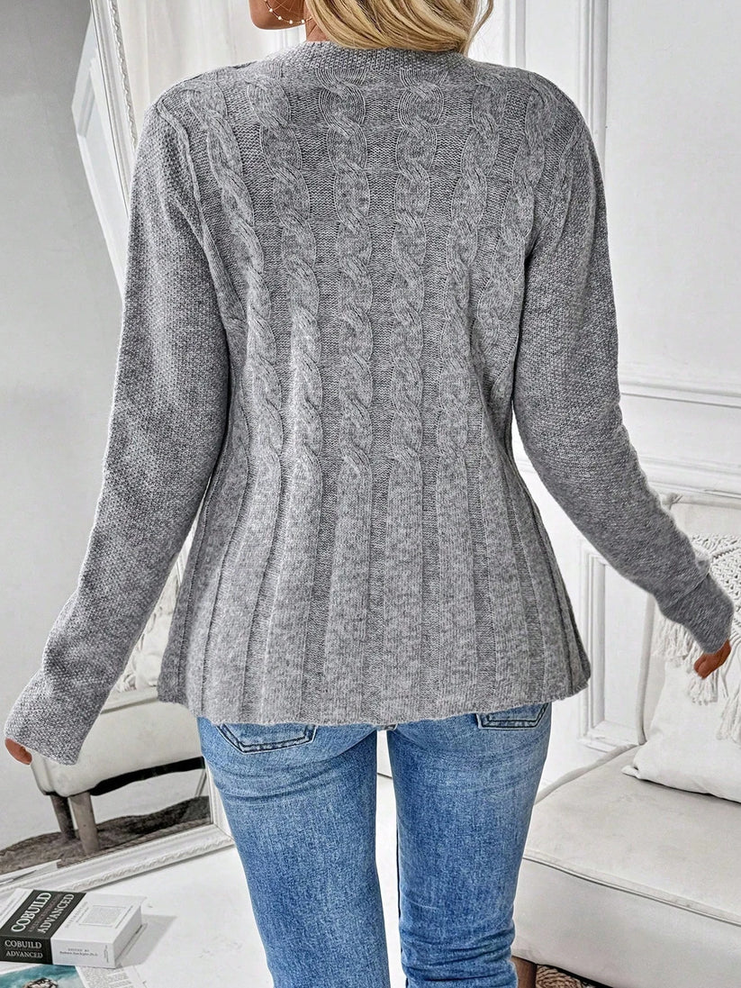 Women's Ribbed Button Cardigan