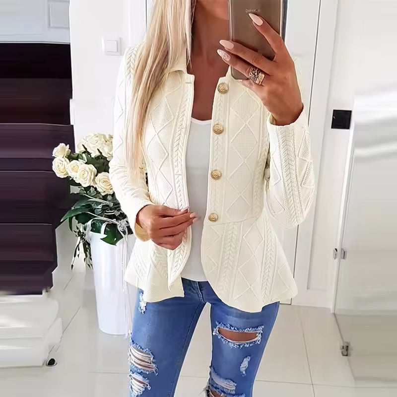 Women's Argyle Button Cardigan