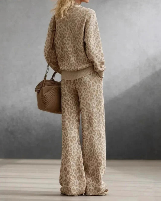Women’s Leopard Print Knit Coordinated Set