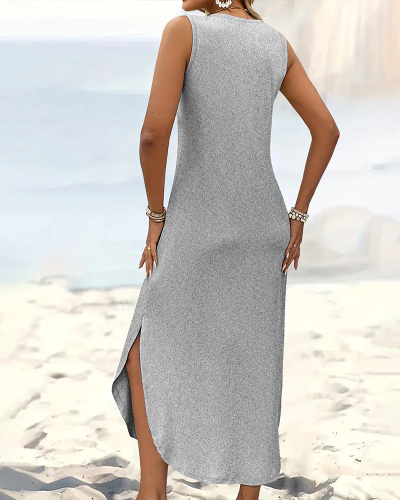 Women's Graphic Print Sleeveless Maxi Dress