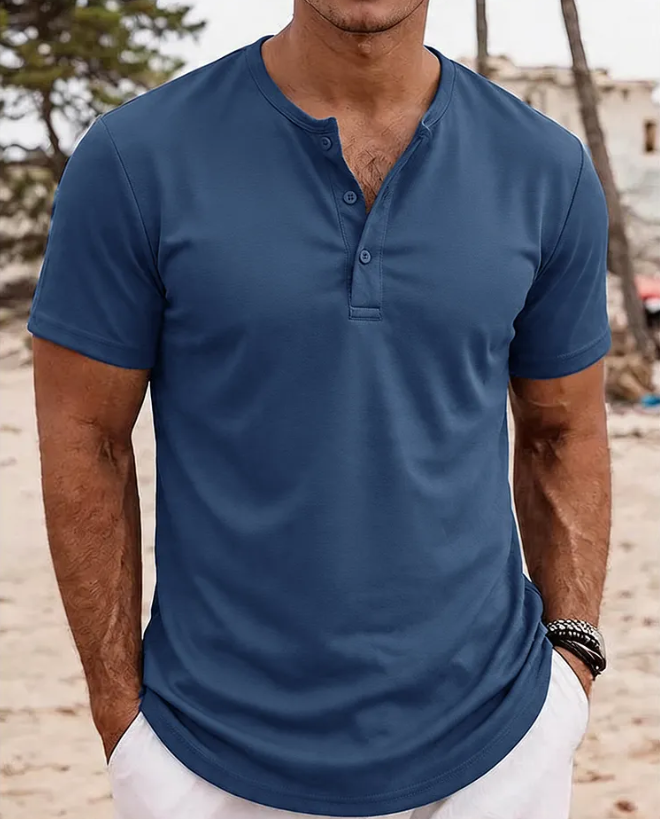 Men’s Short Sleeve Henley Shirt