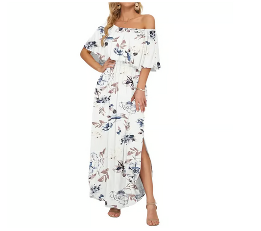 Women's Off-Shoulder Ruffle Maxi Dress