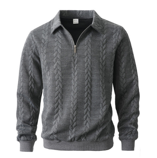 Men's Cable-Pattern Quarter-Zip Sweater