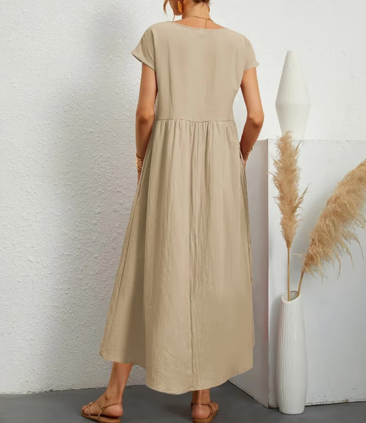 Women's Gathered Waist Casual Dress