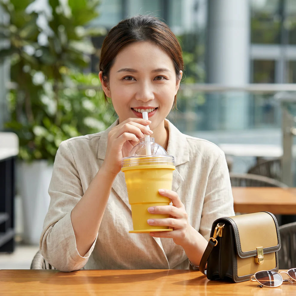 2-in-1 Reusable Tumbler Cup with Lid and Straw