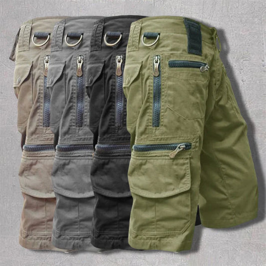 Men's Multi-Pocket Zip Cargo Shorts