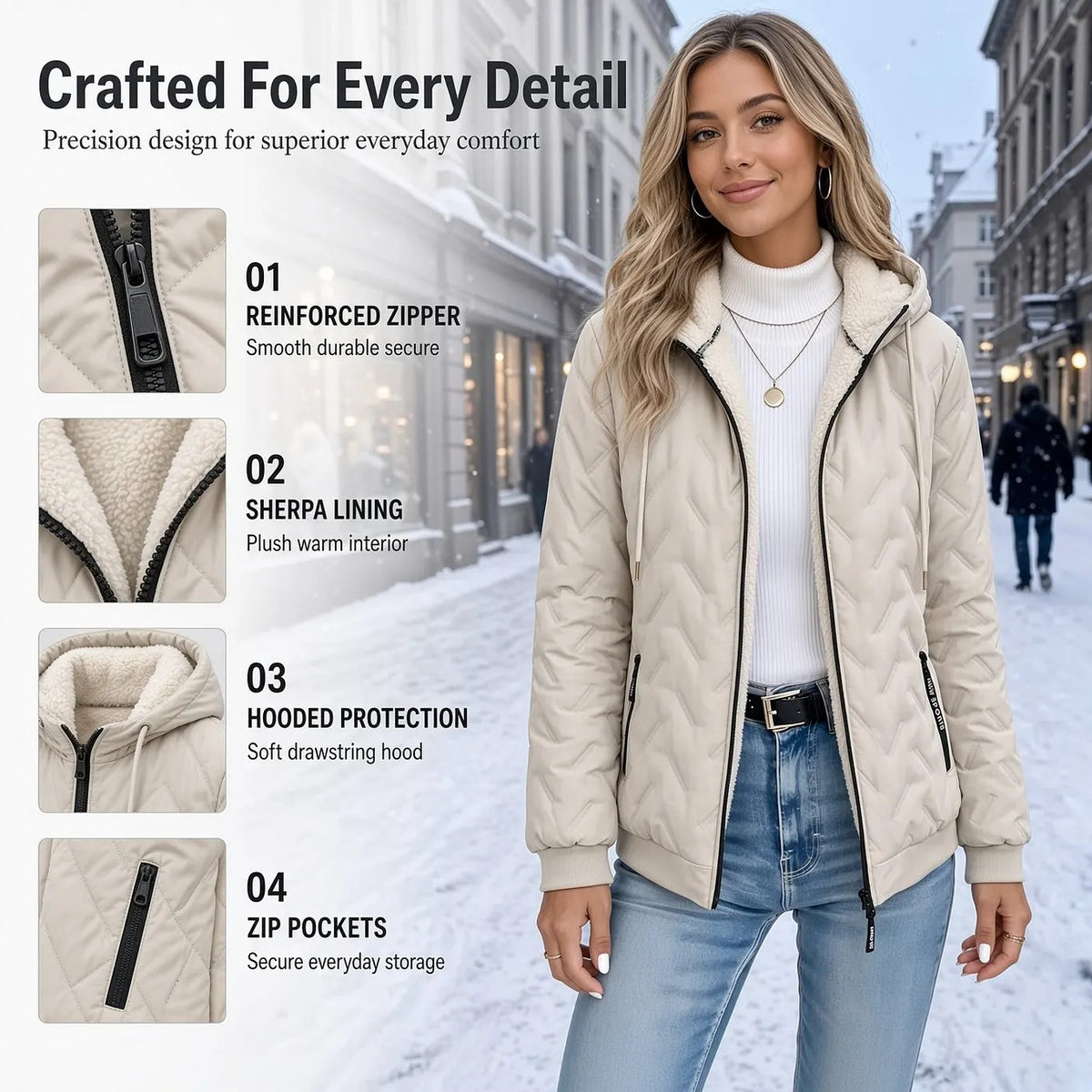 Women's Hooded Quilted Jacket