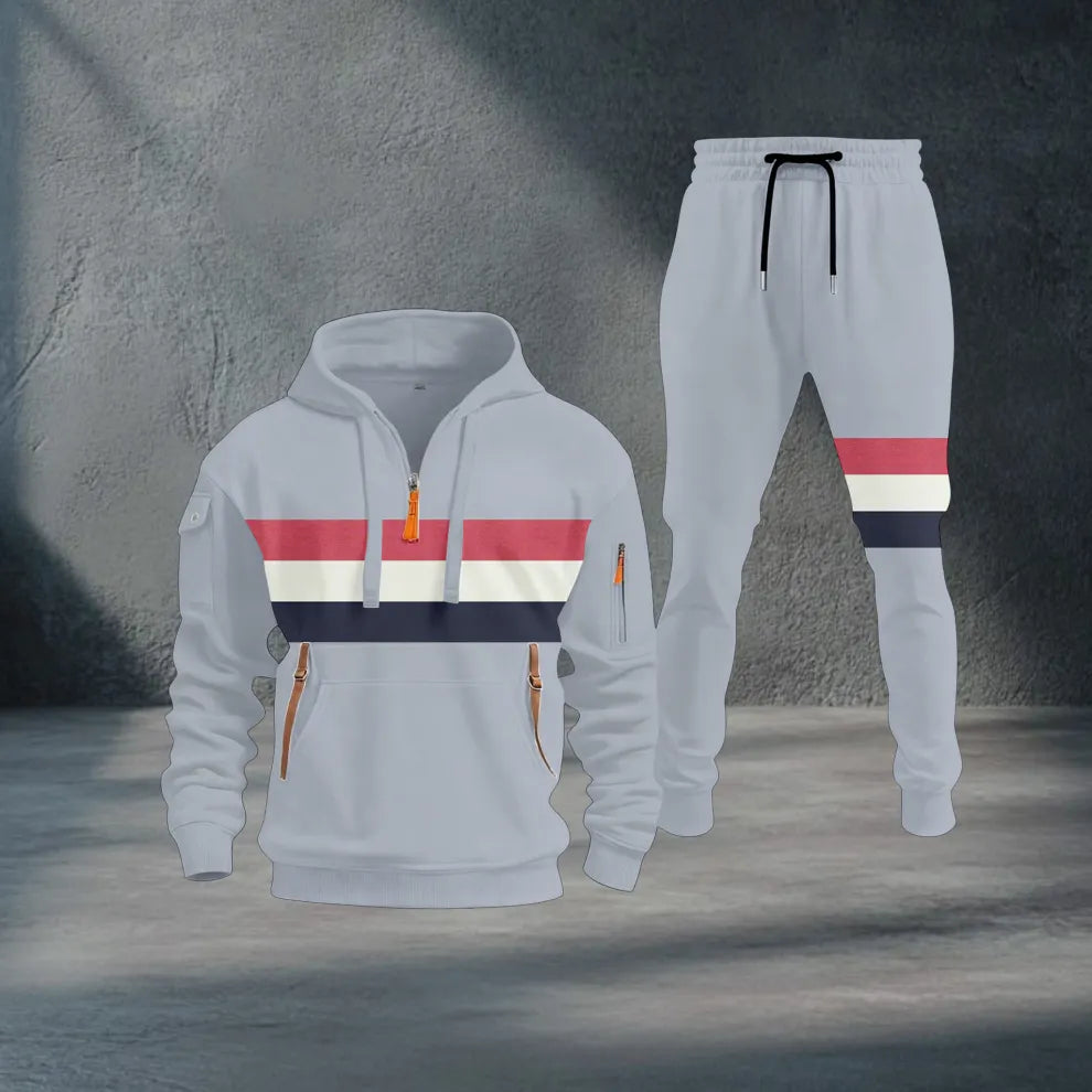 Men's Hooded Sweatshirt and Pants Set