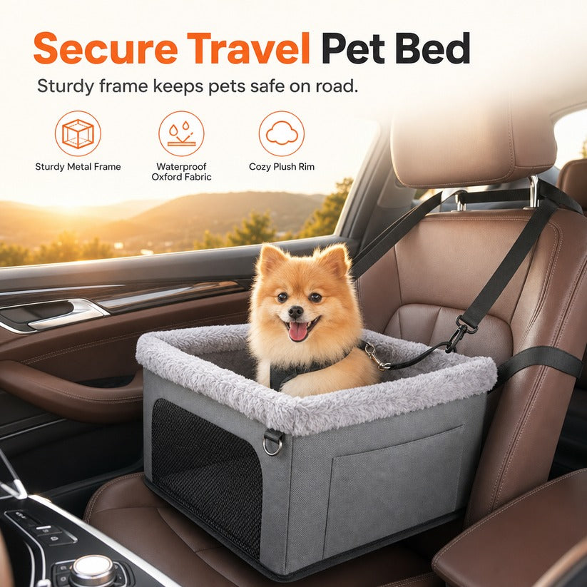Pet Car Travel Bed with Raised Sides