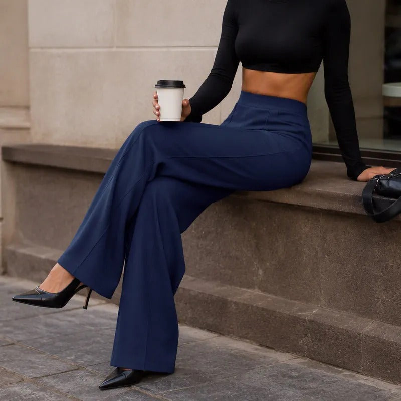 Women's High-Waisted Wide-Leg Pants